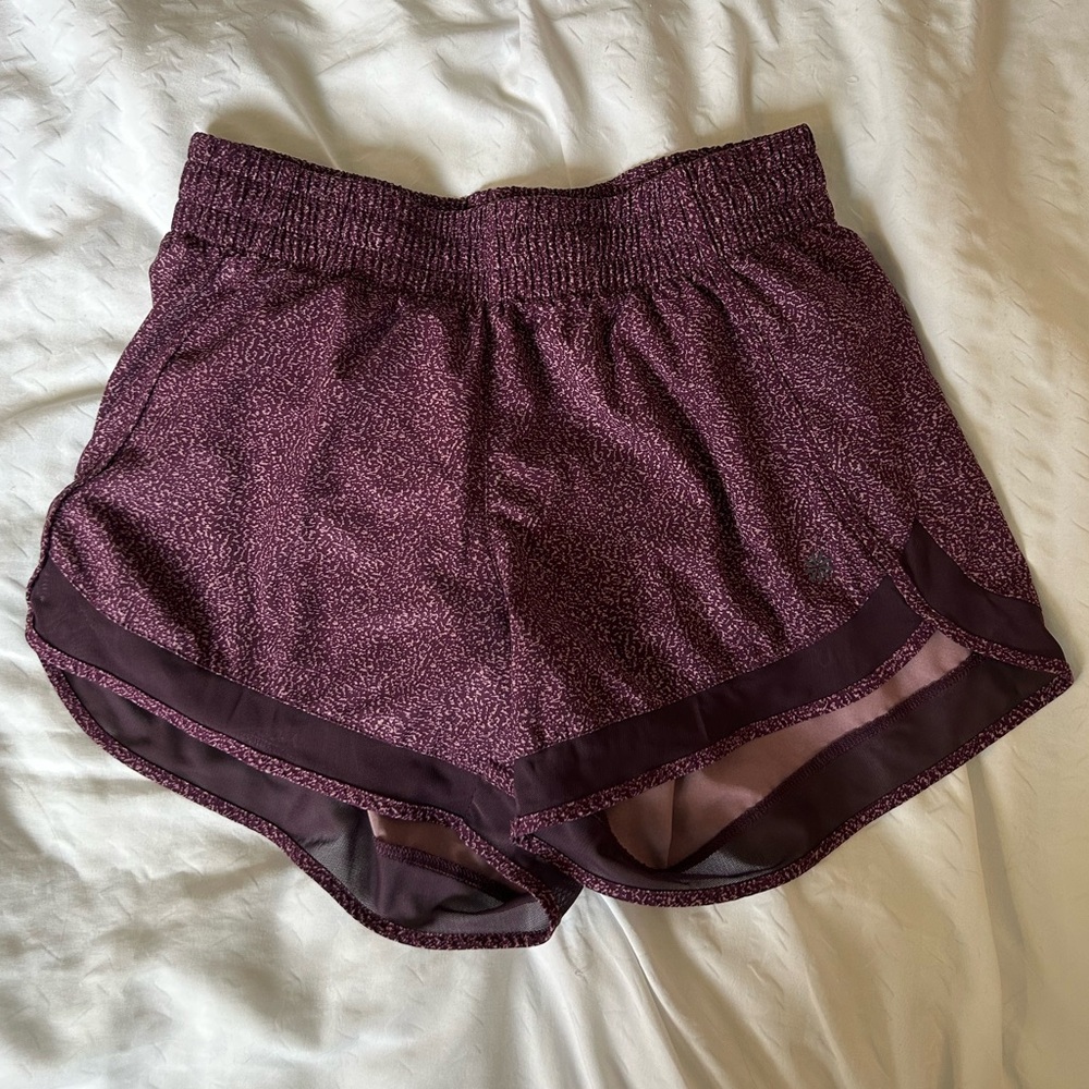 Athleta Plum Mesh Racer Run 4” Shorts